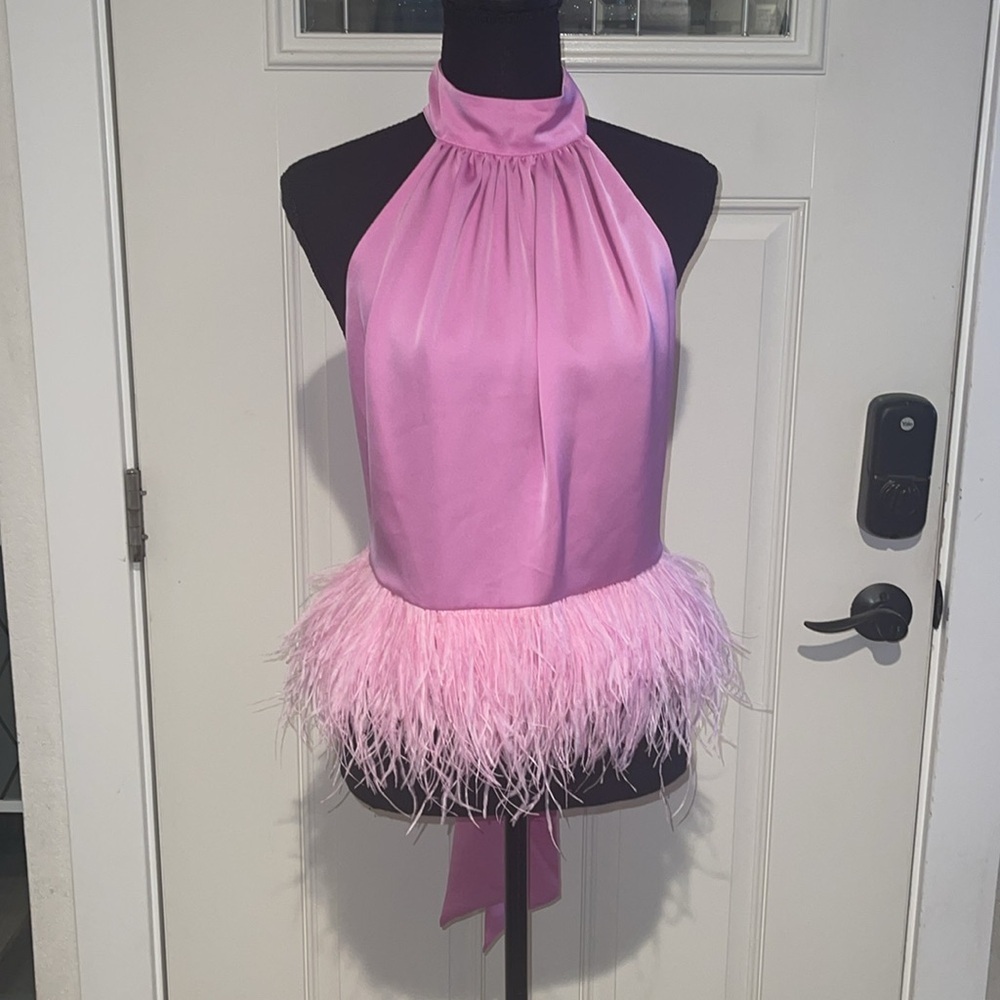 Ramy Brook Pink Embellished Halter Blouse - Picture 5 of 15